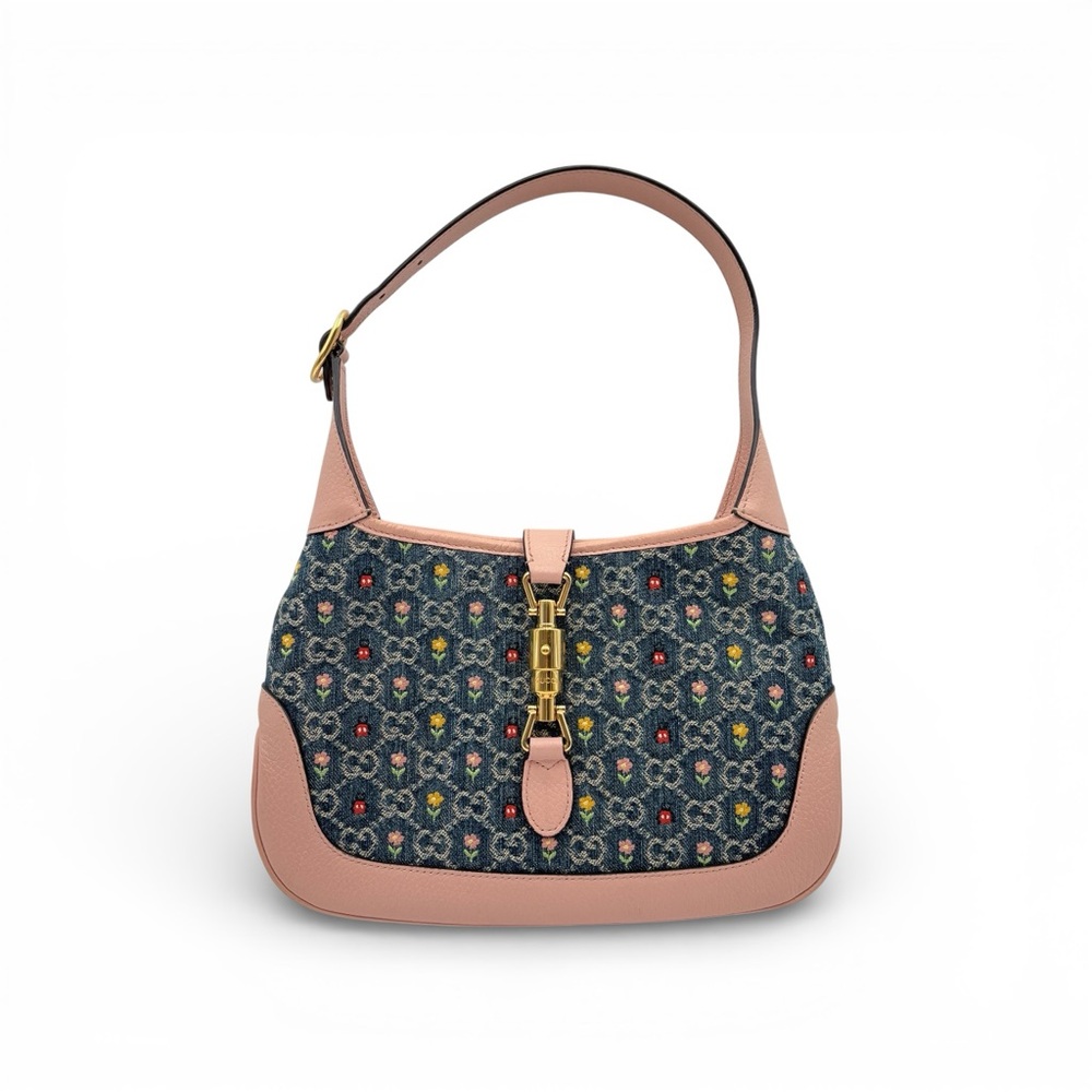 Gucci Jackie 1961 GG Denim Floral Shoulder Bag – Limited Edition